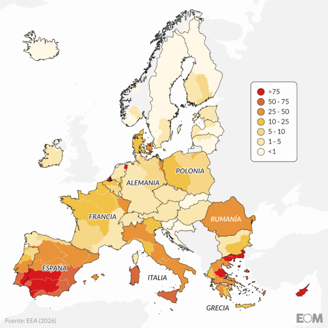 Europa se seca: el mapa de la escasez de agua