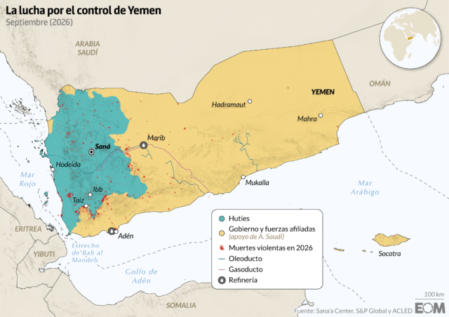 El mapa de los hutíes: así están haciéndose con el control de Yemen