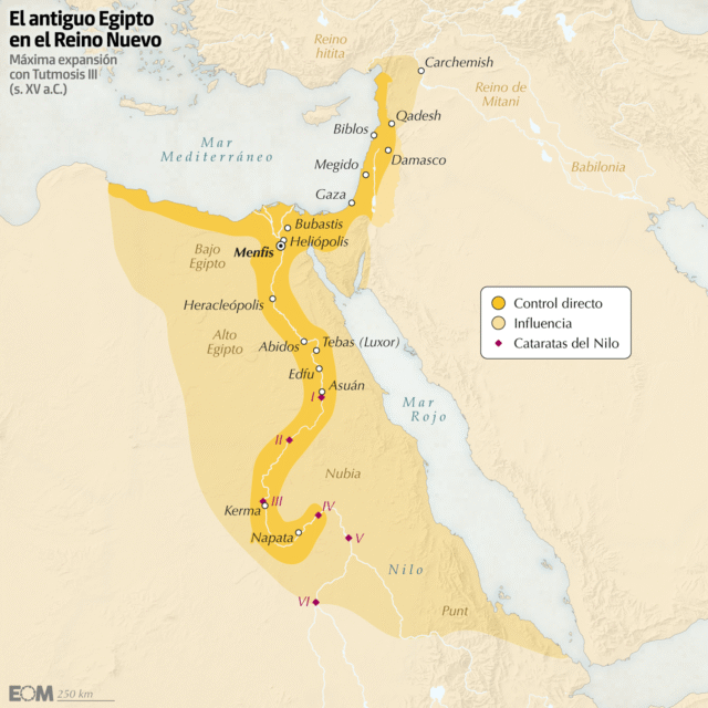 El mapa del antiguo Egipto